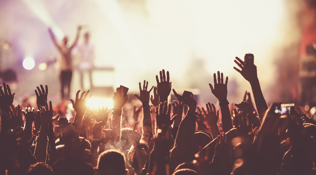 crowd at Ibiza Rocks summer music festival